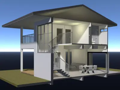 House in section cut 25-62 3D model