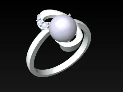 Pearl Ring - Womens Rings  - N717244 3D print model