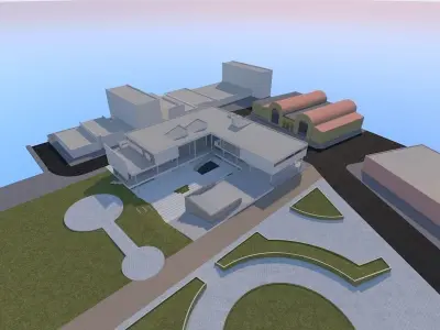 ARCHITECTURAL MUSEUM for Archicad with plans obj and fbx  3D model