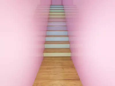 Pastel Stairs Studio Scene 3D model