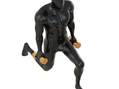 Fitness mannequin training with dumbbells 142 3D model