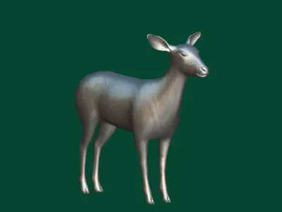 Virginia Deer  Low-poly 3D model