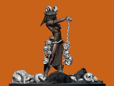 Abyssal Arcanist  The Tiefling Sorceress of Darkness 3D print model