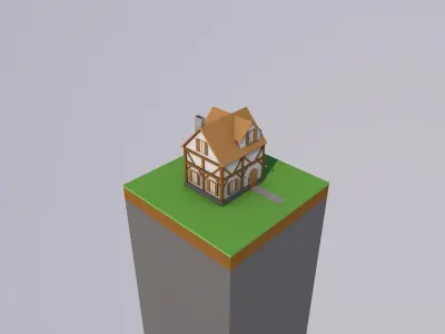Low-Poly Simple House Free low-poly 3D model