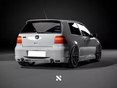 Golf IV 4 - Rigged ready for Animation 3D model