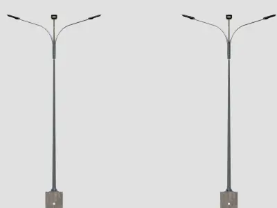 6MT LIGHTING POLE-TRIPLE BENDING ARM 3D model