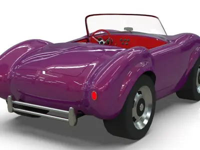 3D Cartoon Car Roadster Lowpoly  Low-poly 3D model