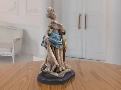 Woman Fruit Statue low-poly PBR Ornament figurine VR-AR Low-poly 3D model