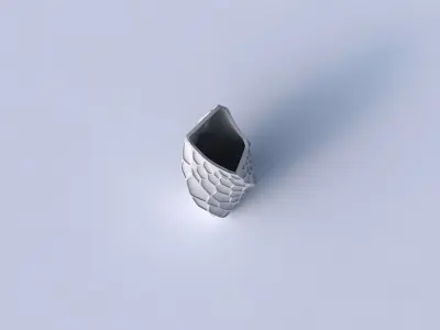 Vase twisted bent quadratic with organic dents 3D print model
