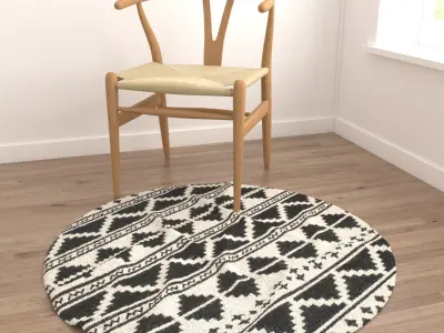 Round Rug Set 135 3D model