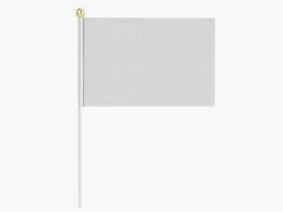 Small decorative flag on flagpole 3D model