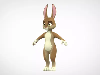 Wild Hare Low-poly 3D model
