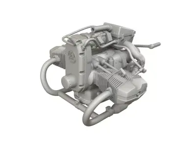 Engine of motorcycle Ural 12 scale 3D print model