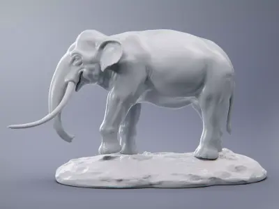 Abstract Asian Elephant Sculpture 3D print model