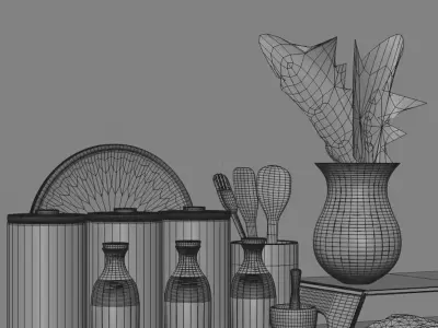 Decor kitchen set 01 3D model