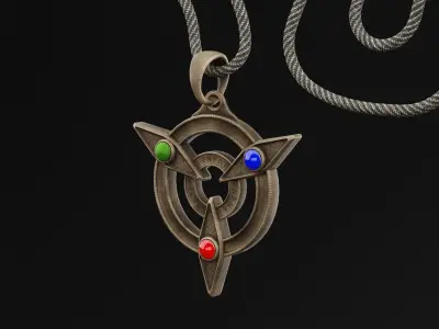 Triangular Amulet Low-poly 3D model