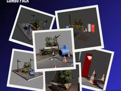 URBAN DESIGN BUNDLE - COMBO PACK Low-poly 3D model