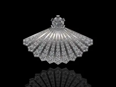 EARRIGNS ALLURE FANS JEWEL 3D print model