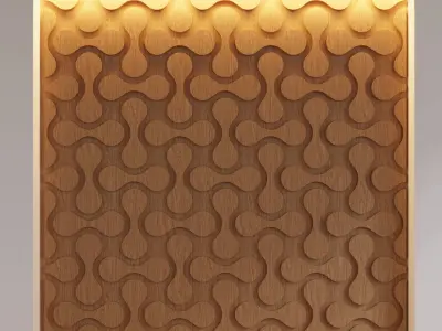 Decorative Wooden Wall Model 6 Low-poly 3D model