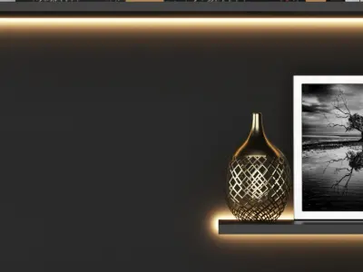 Combination Decoration Modern Bookcase 3D model