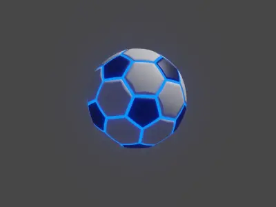 Neon Football Without Textures 3D model