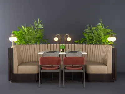 Restaurant seat U type 3D model