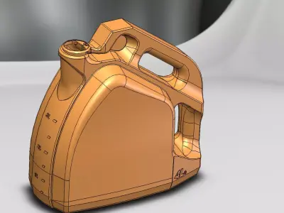 Plastic canister for engine oil 4L Low-poly 3D model