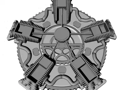 WORKING RADIAL ENGINE FIDGET- PLANETARY GEARS 3D print model