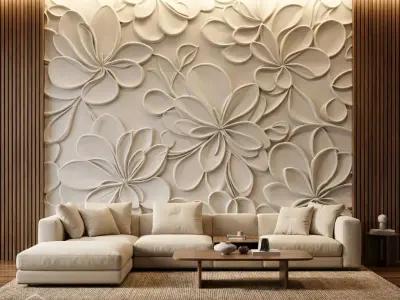 modern panel wall decor set relief stl mural CNC 181 3D model