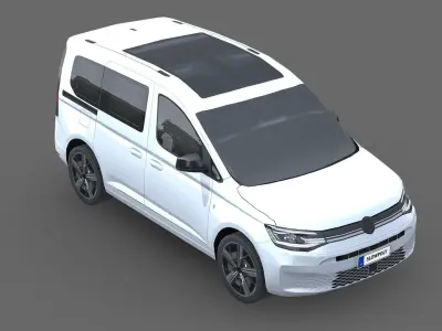 Volkswagen Caddy 2021 Low-poly 3D model