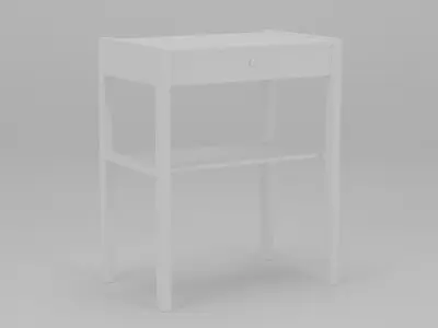 Bedside Table Teak and Oak Wood 44x30x55 Low-poly 3D model