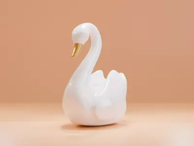 Swan Architectural Decoration Low-poly 3D model