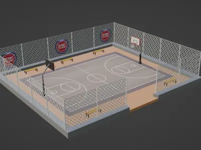 Basketball Stadium - Detroit Pistons Low-poly 3D model