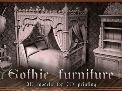 Gothic furniture 3D Model Collection