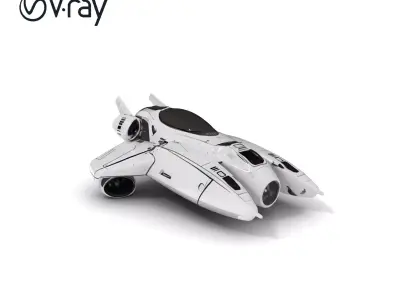 Futuristic Spaceship Model Pack Low-poly 3D model purchase