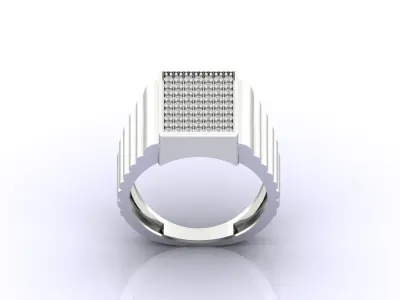 Print Ready STL 3DM  Gents Rings Diamond Men Ring  3D print model 134
