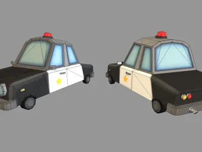 Police car Low-poly 3D model