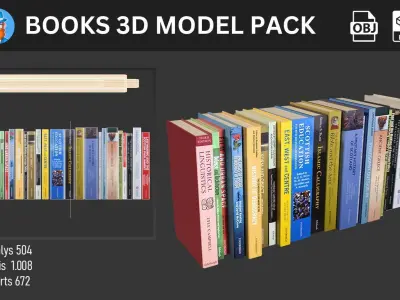 Ultimate Books 3D Model Pack 3D model