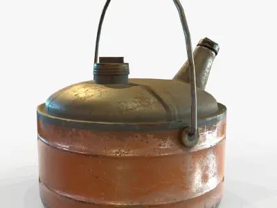 3D Vintage Retro Gas Can Game Ready PBR Textures model Low-poly 3D model