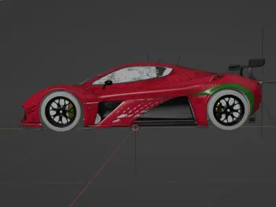 ferrari Low-poly 3D model