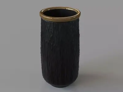 Rolled Banded Container Brass 3D model