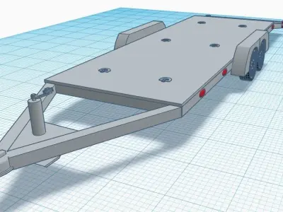 1 24 scale dove tail open car trailer 3D print model