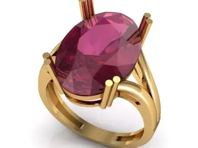 ruby ring  Free 3D print model