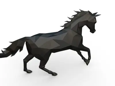 horse figure low poly 3D print model