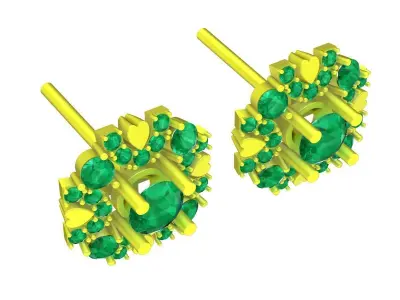 5900 Hongkong luxury diamond earrings 3D print model