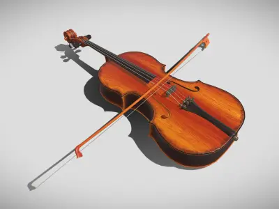 Violin PBR cello Low-poly 3D model