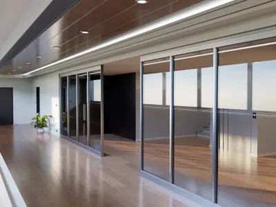 Modern Corridor - Hipoly 3D Model - blender - fbx - obj 3D model