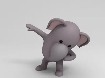 Rigged Cartoon Elephant 3D model