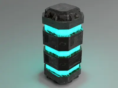 Game ready Low Poly PBR Sci-fi box 4 of 5  Free low-poly 3D model