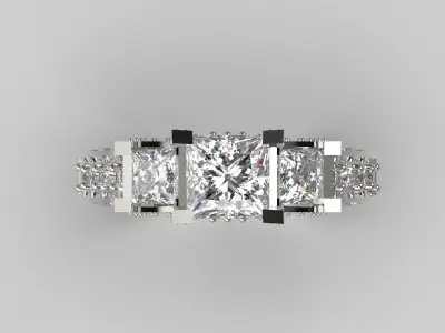 gold diamond ring jr00036 3D print model